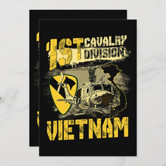 Ähm1 Huey Helicopter 1st Cavalry Division Vietnam Einladung (Vorne/Hinten)