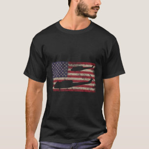 Ähm1 Huey Helicopter US-amerikanische Flagge T-Shirt