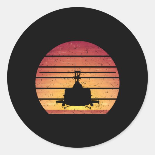 Ähm-1 Huey Helicopter Style Vietnam Chopper Runder Aufkleber (Vorderseite)