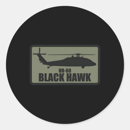 Ähm-60 Schwarzer Hawk Patch gedämpft Runder Aufkleber (Vorderseite)