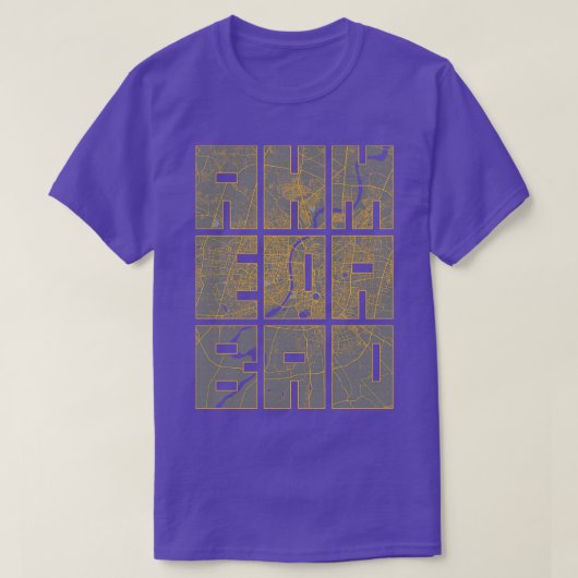 Ahmedabad Gujarat India City Map Typografie Bauhau T-Shirt (Design vorne)