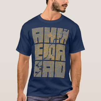 Ahmedabad Gujarat India City Map Typografie Bauhau T-Shirt