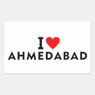 Ahmedabad Indien Liebesstadt Herz gefällt Reisen Rechteckiger Aufkleber