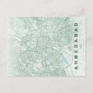 Ahmedabad Indien Stadtplan Minimales Design Postkarte