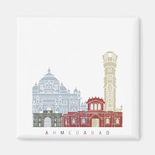 Ahmedabad-Skyline-Poster Magnet