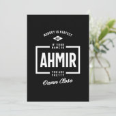 Ahmir Personalisiert Name Birthday Gift Einladung (Stehend Vorderseite)