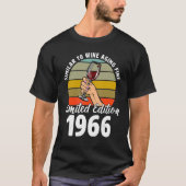 Ähnlich wie das Weinalter, Geboren 1966 56. Retro T-Shirt (Vorderseite)