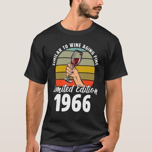 Ähnlich wie das Weinalter, Geboren 1966 56. Retro T-Shirt (Vorderseite)