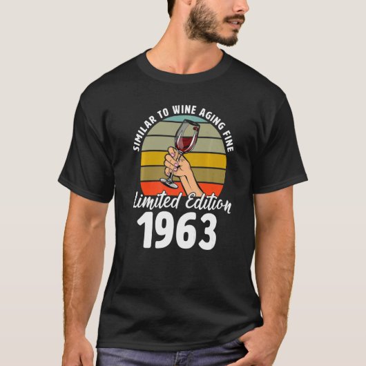 Ähnlich wie das Weinaltern, Geboren 1963 59. Retro T-Shirt (Vorderseite)