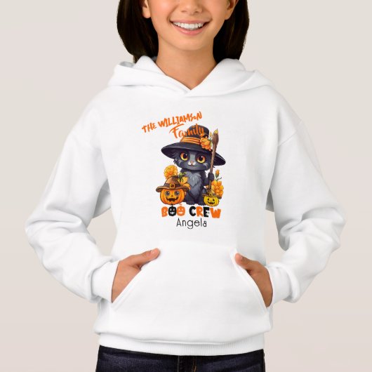 Ähnlicher Familienname Halloween Cat Pumpkin Hoodie (Vorderseite)