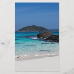Ähnlicher weißer Sandstrand und türkisblaues Meer Briefpapier