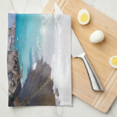 Ähnlicher weißer Sandstrand und türkisblaues Meer Geschirrtuch (Viertel Falte)