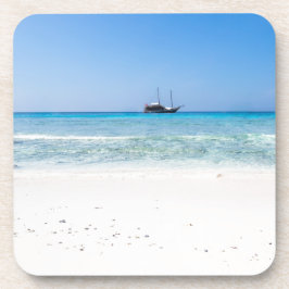 Ähnlicher weißer Sandstrand und türkisblaues Meer Getränkeuntersetzer