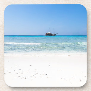 Ähnlicher weißer Sandstrand und türkisblaues Meer Getränkeuntersetzer