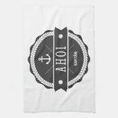 Ahoi Captain Abzeichen mit Anker Handtuch (Vertikal)