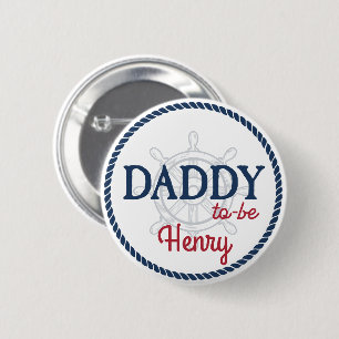 Ahoi Es ist ein Junge Nautische Babyparty werdende Button