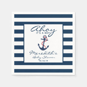 Ahoi ist es eine Jungen-Seejungen-Babyparty Serviette