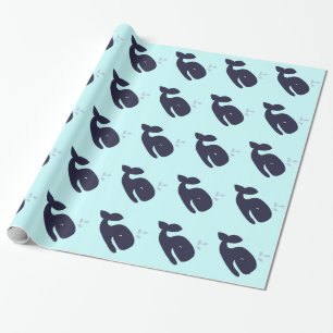 Ahoi Kamerad-Blauwal-Packpapier Geschenkpapier