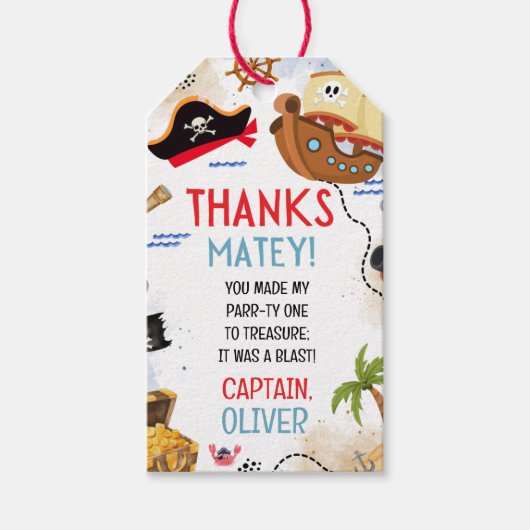 Ahoi Kumpel Pirat DANKE KUMPEL! Geschenkanhänger (Vorderseite)