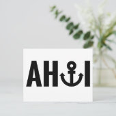 Ahoi mit Anker Postkarte (Stehend Vorderseite)