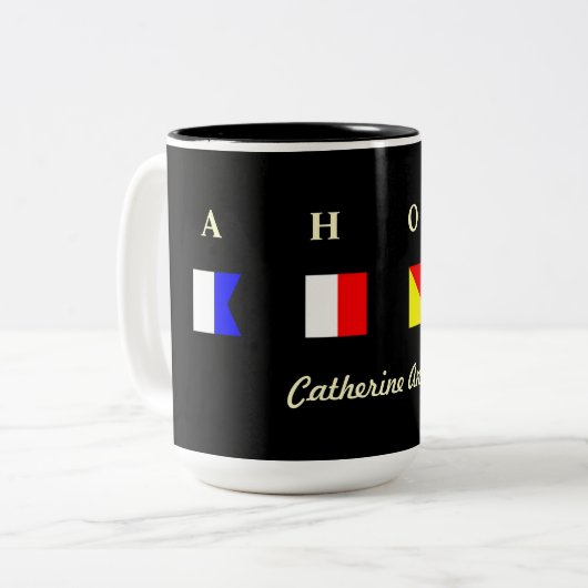 AHOI personalisierte Tasse (Vorderseite Links)