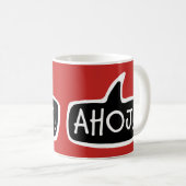 AHOJ! Tschechische Gruß, Hallo-Sprechblase Kaffeetasse (VorderseiteRechts)