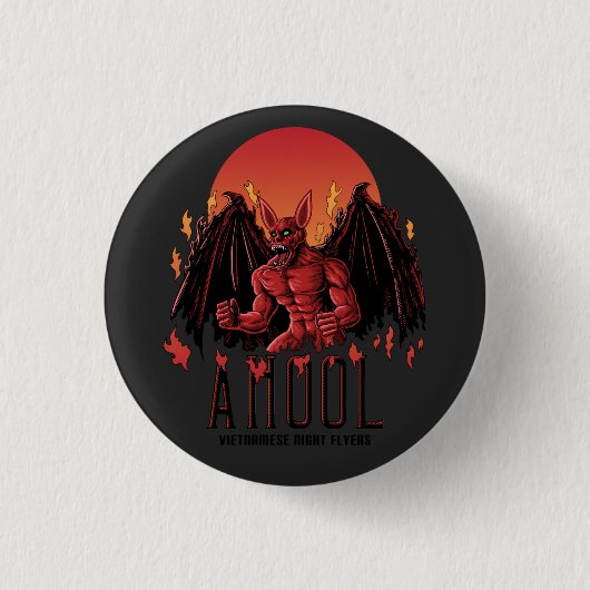 Ahool Vietnamese Night Flyers Cryptid Button (Vorderseite)