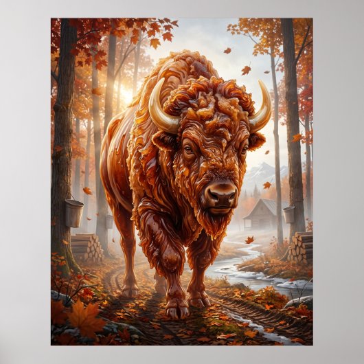 Ahorn Bison Zucker Wälder Poster (Vorne)