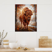 Ahorn Bison Zucker Wälder Poster (Küche)