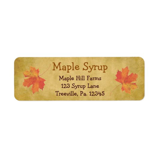 Ahorn-Blätter Ahornsirup-Etikett Klein (Vorne)