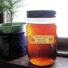 Ahorn-Blätter Ahornsirup-Etikett Klein