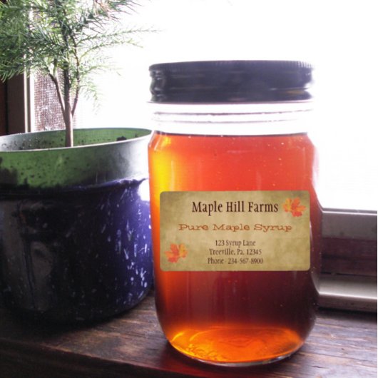 Ahorn-Blätter Ahornsirup-Produktetikett