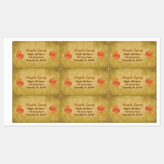 Ahorn-Blätter Ahornsirup Wasserdicht Etiketten (Blatt)
