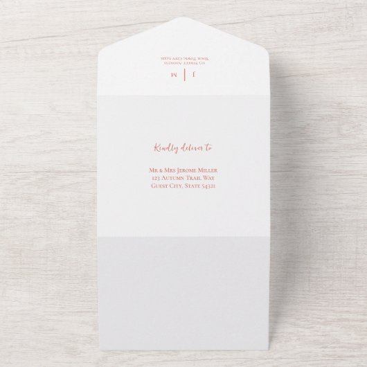 Ahorn-Blätter Akzentuieren Terrakotta-Gradienten Q All In One Einladung (Außenbereich)