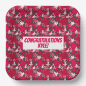 Ahorn-Blätter auf einem Kohlepapier-Hintergrundpap Pappteller (Vorderseite)