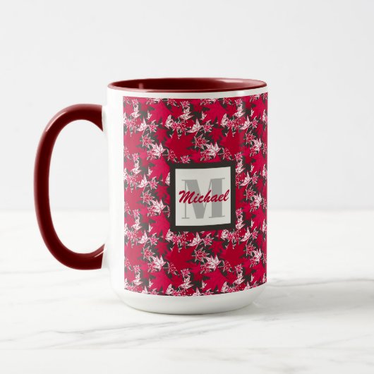 Ahorn-Blätter auf einer kohlebasierten Hintergrund Tasse (Links)