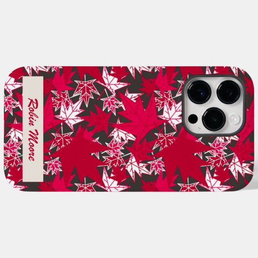 Ahorn-Blätter auf kohlebeständigem Hintergrund Case-Mate iPhone Hülle (Rückseite (Horizontal))