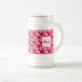 Ahorn-Blätter auf rosa Hintergrund Bierglas (VorderseiteRechts)