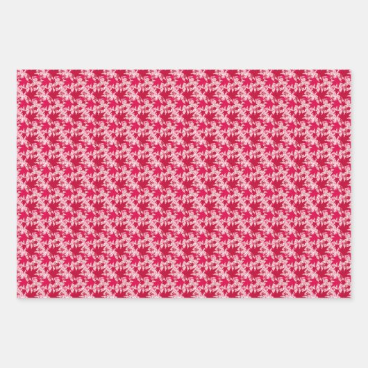 Ahorn-Blätter auf rosa Hintergrund Geschenkpapier Set (Vorderseite 2)
