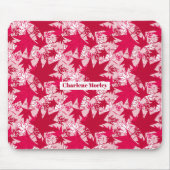 Ahorn-Blätter auf rosa Hintergrund Mousepad (Vorne)
