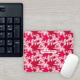 Ahorn-Blätter auf rosa Hintergrund Mousepad