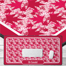 Ahorn-Blätter auf rosa Hintergrund Schreibtischunterlage