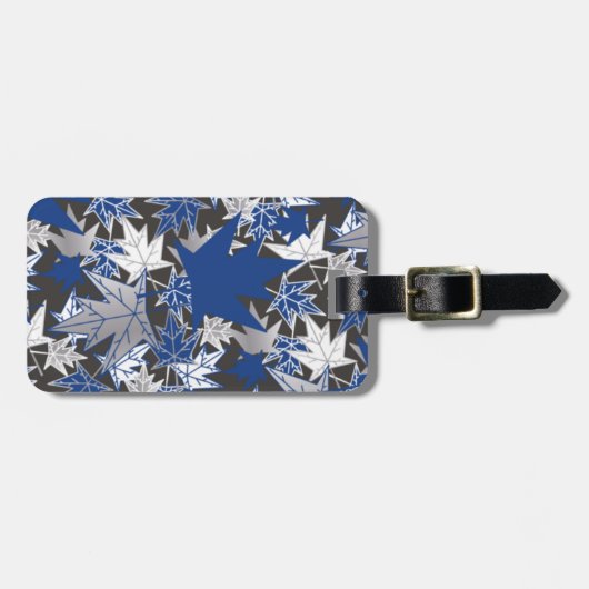 Ahorn-Blätter - Blau auf kohlebeständigem Hintergr Gepäckanhänger (Vorderseite horizontal)