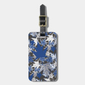 Ahorn-Blätter - Blau auf kohlebeständigem Hintergr Gepäckanhänger (Vorderseite vertikal)