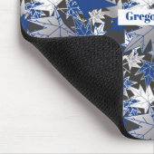 Ahorn-Blätter - Blau auf kohlebeständigem Hintergr Mousepad (Ecke)