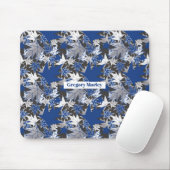 Ahorn-Blätter - Blau auf kohlebeständigem Hintergr Mousepad (Mit Mouse)