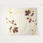 Ahorn-Blätter, braune und gelbe Polka-Punkte Wandteppich (Vorderseite (Horizontal))