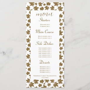 Ahorn-Blätter Dankbarer Erntedank Brunch Abendesse Menükarte