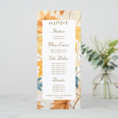 Ahorn-Blätter Dankbarer Erntedank Brunch Abendesse Menükarte (Stehend Vorderseite)