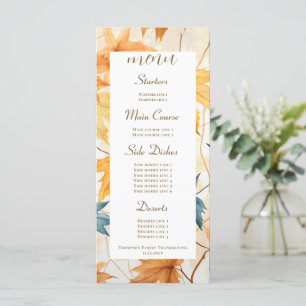 Ahorn-Blätter Dankbarer Erntedank Brunch Abendesse Menükarte